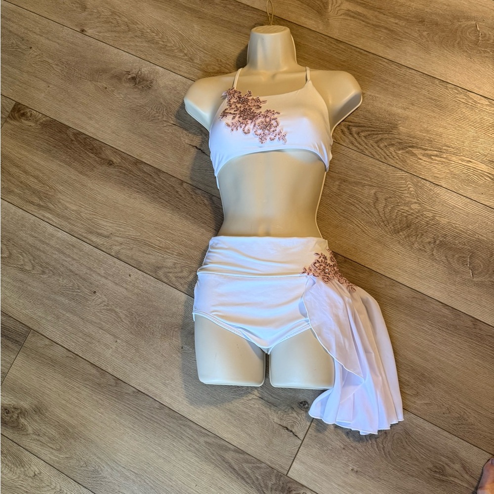 Chic White and Pink Women's Dance Ensemble